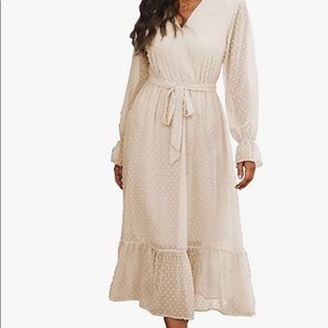 NEW Dot Wrap Midi Dress